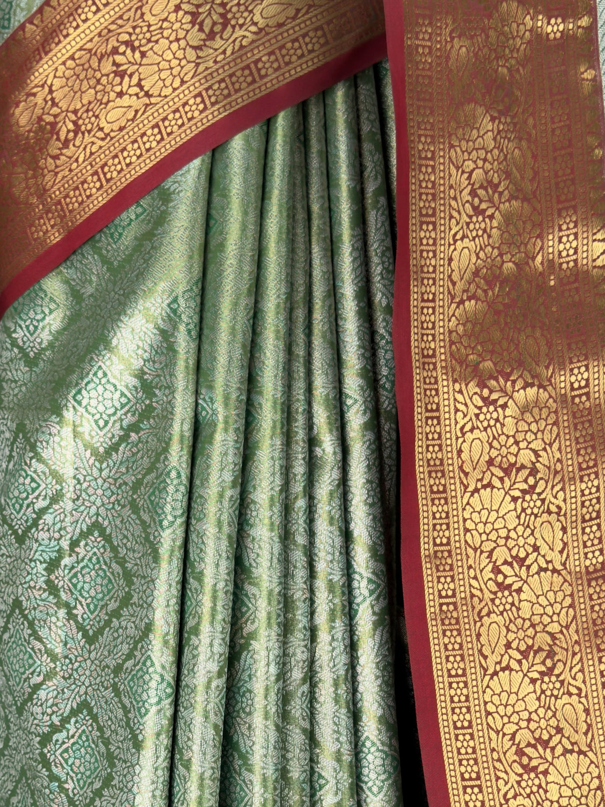 MIMOSA Green Saree Saree — fleets shot full lifestyle