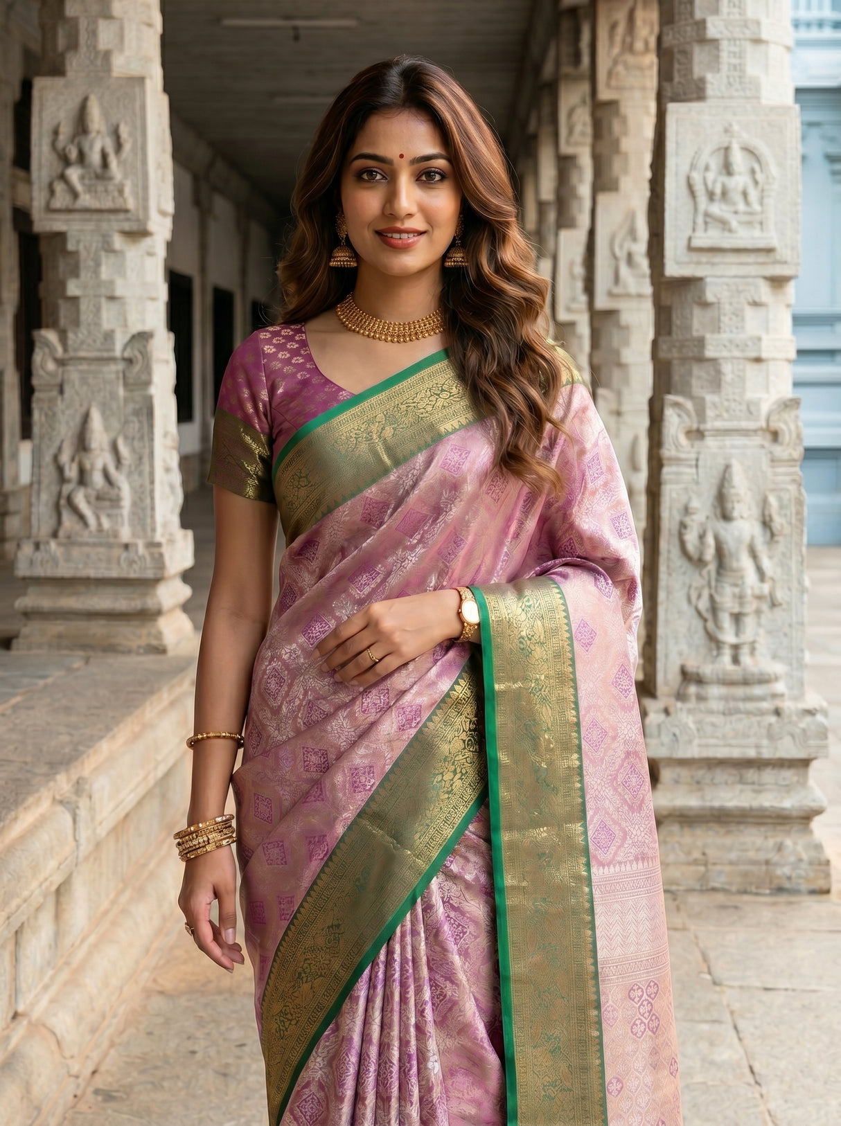 MIMOSA Magenta Saree Saree — pose 10 styling detail