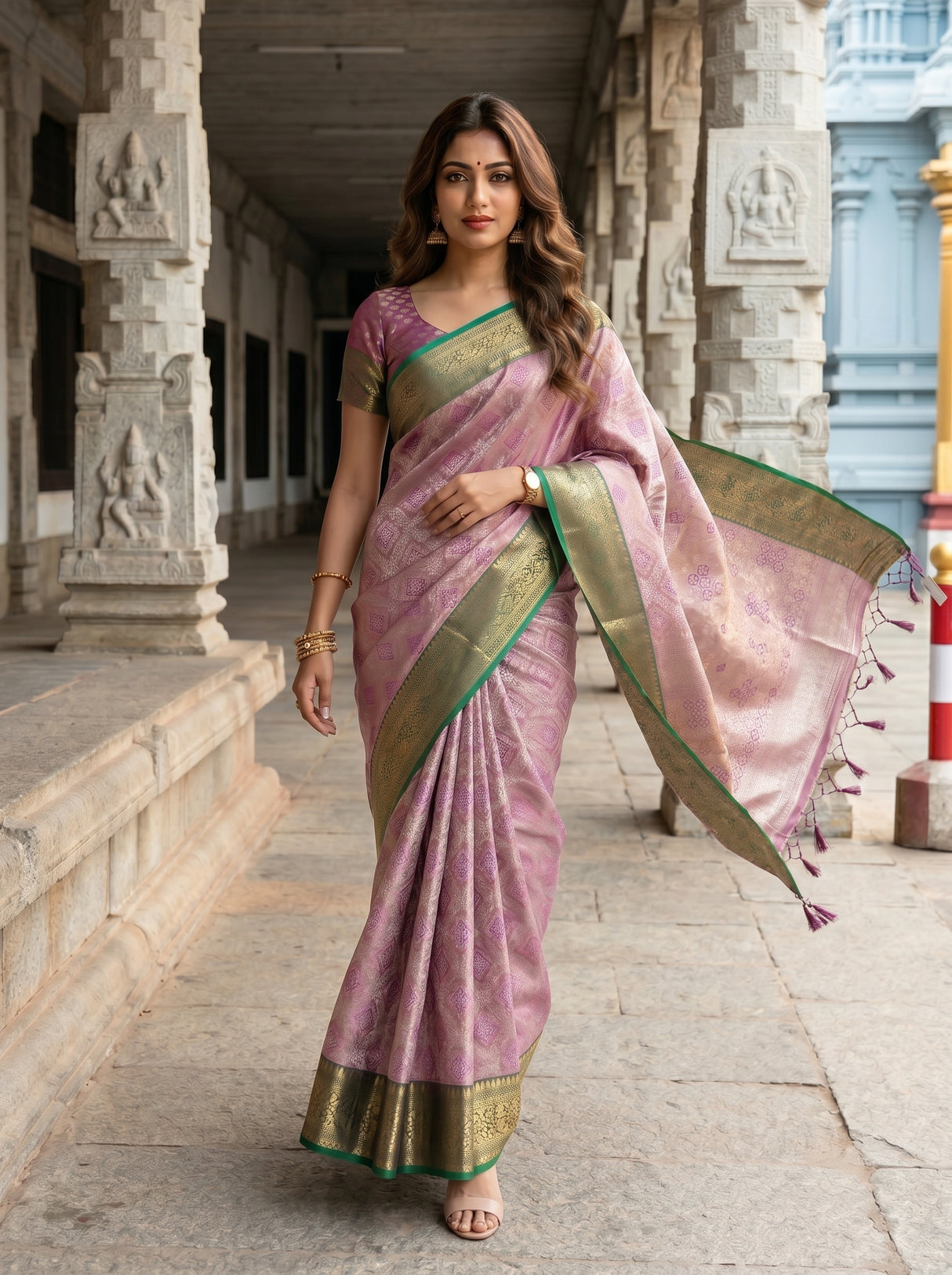 MIMOSA Magenta Saree Saree — pose 6 styling detail