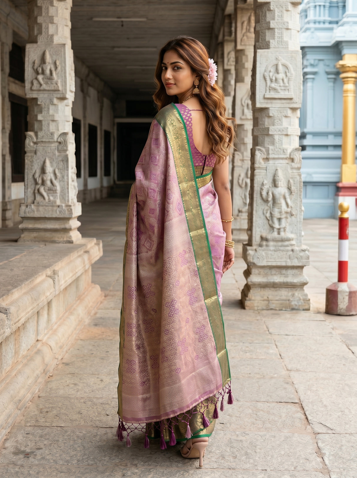 MIMOSA Magenta Saree Saree — pose 7 styling detail