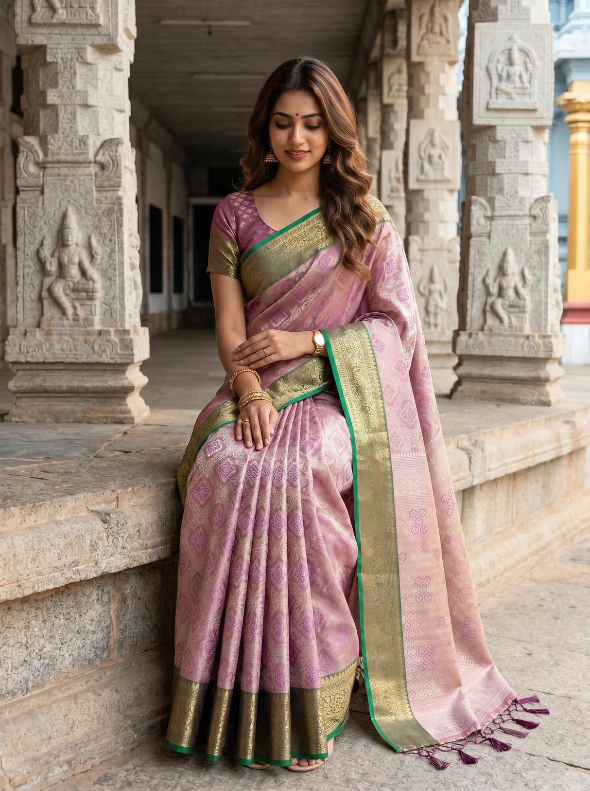 MIMOSA Magenta Saree Saree — pose 8 styling detail