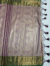 MIMOSA Magenta Saree Saree — pallu and zari work detail