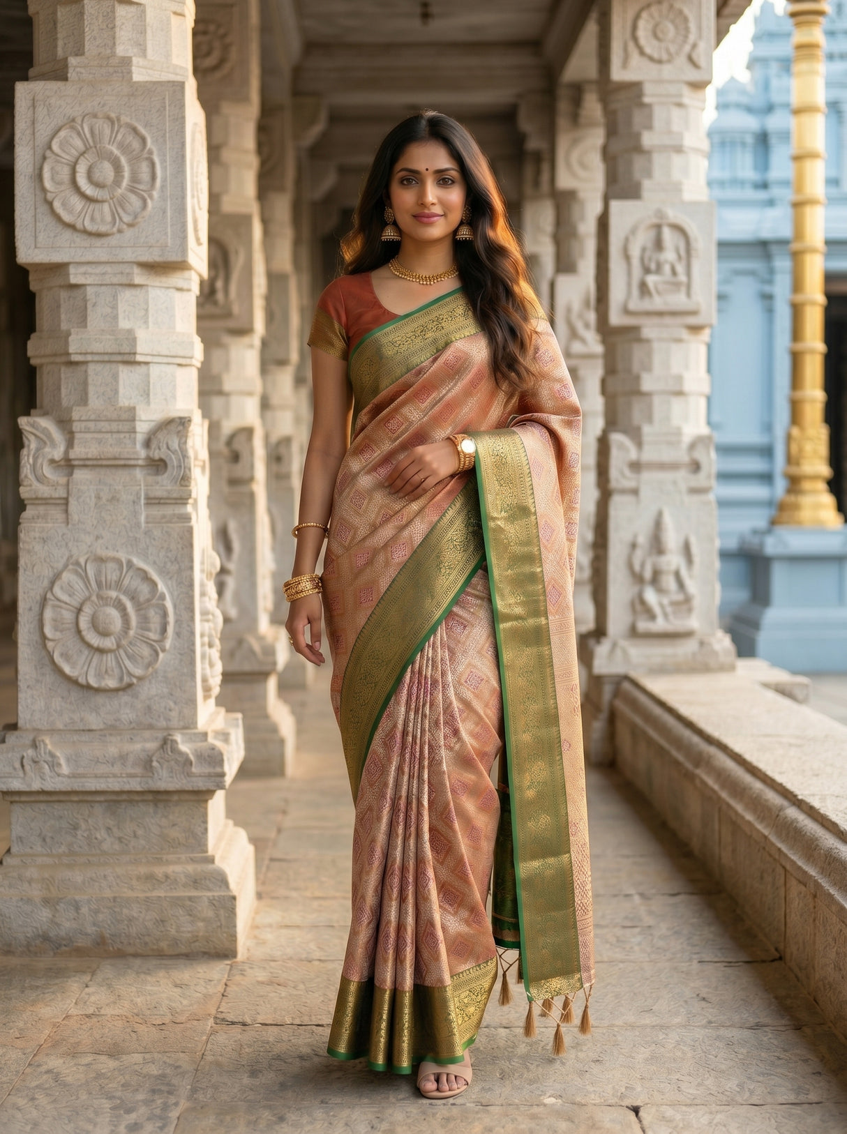 MIMOSA Maroon Saree Saree — pose 6 styling detail
