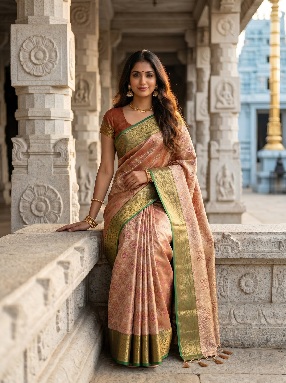 MIMOSA Maroon Saree Saree — pose 8 styling detail
