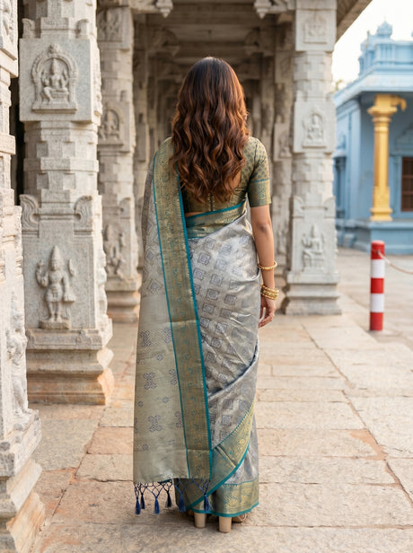 MIMOSA Navy Saree Saree — pose 2 styling detail