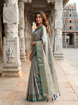 MIMOSA Navy Saree Saree — pose 9 styling detail