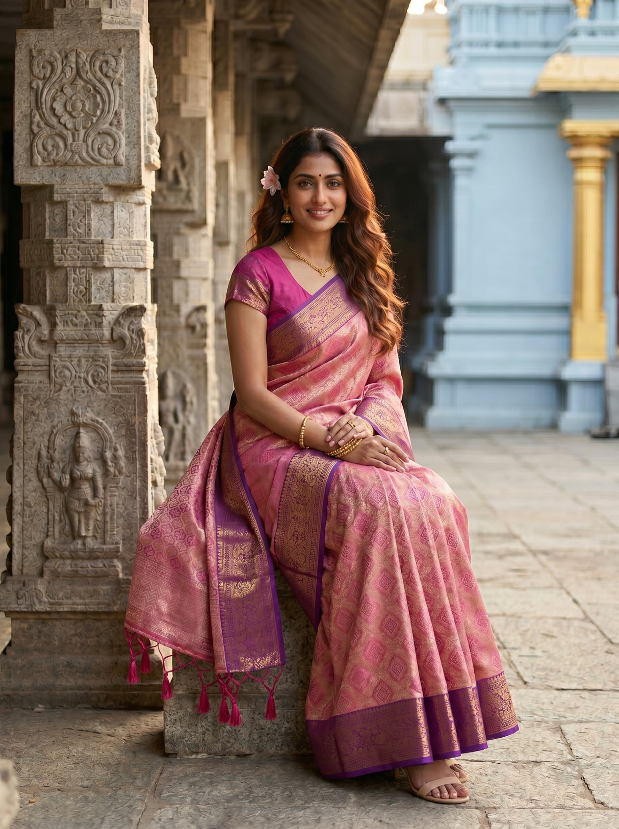 MIMOSA Rani Saree Saree — pose 8 styling detail