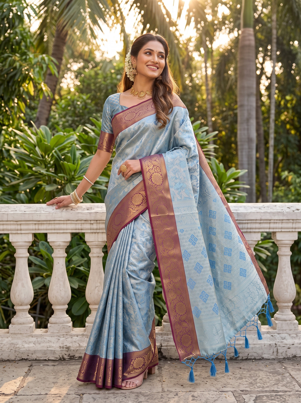 MIMOSA Ananda Saree Saree — pose 5 styling detail