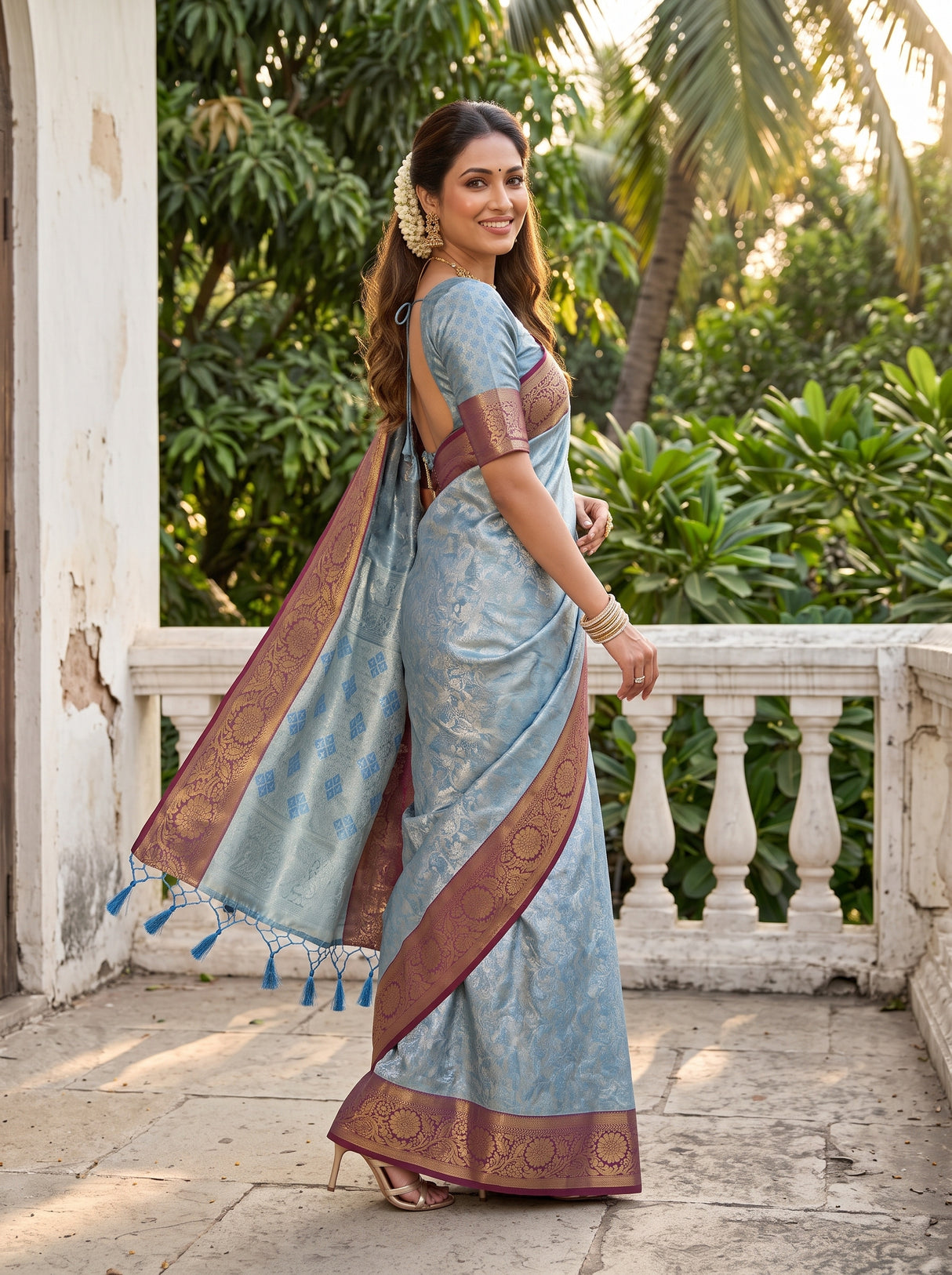 MIMOSA Ananda Saree Saree — pose 9 styling detail