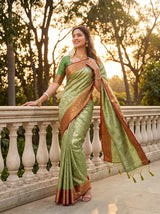MIMOSA Green Saree Saree — pose 5 styling detail