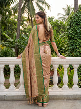 MIMOSA Maroon Saree Saree — pose 2 styling detail
