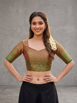 MIMOSA Maroon Saree Saree — blouse close-up