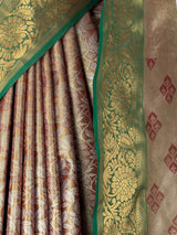 MIMOSA Maroon Saree Saree — fleets shot full lifestyle