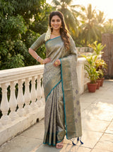 MIMOSA Navy Saree Saree — pose 4 styling detail