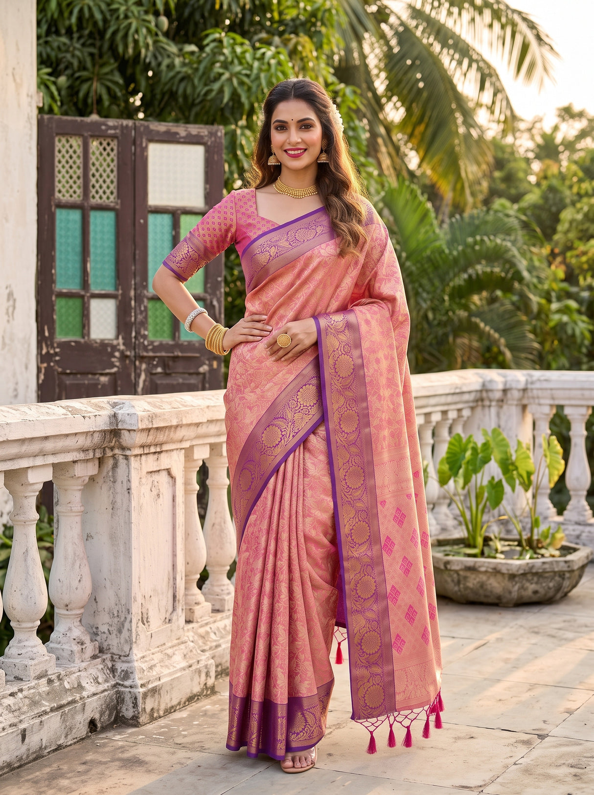 MIMOSA Rani Saree Saree — pose 4 styling detail