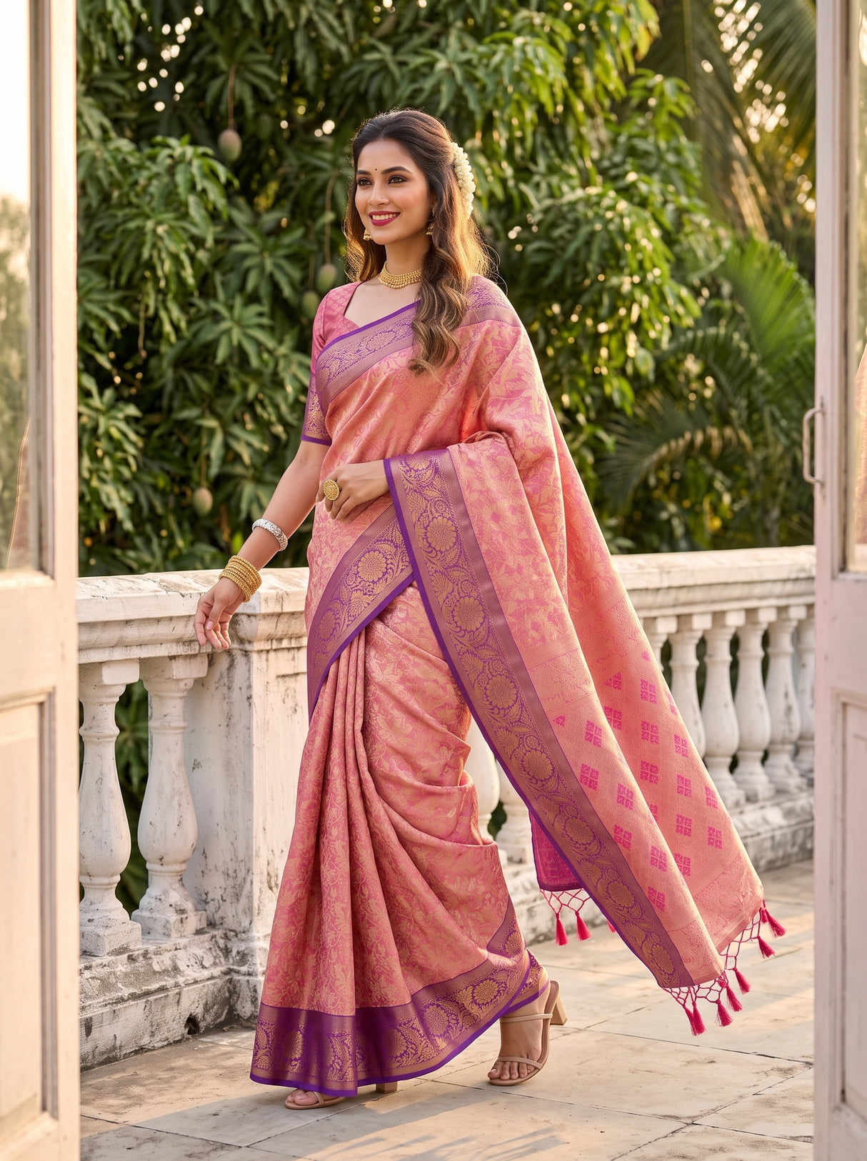 MIMOSA Rani Saree Saree — pose 6 styling detail