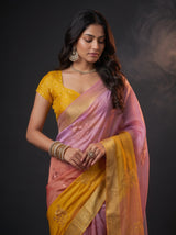 MIMOSA Gold Jaipur Saree — pose 10 styling detail