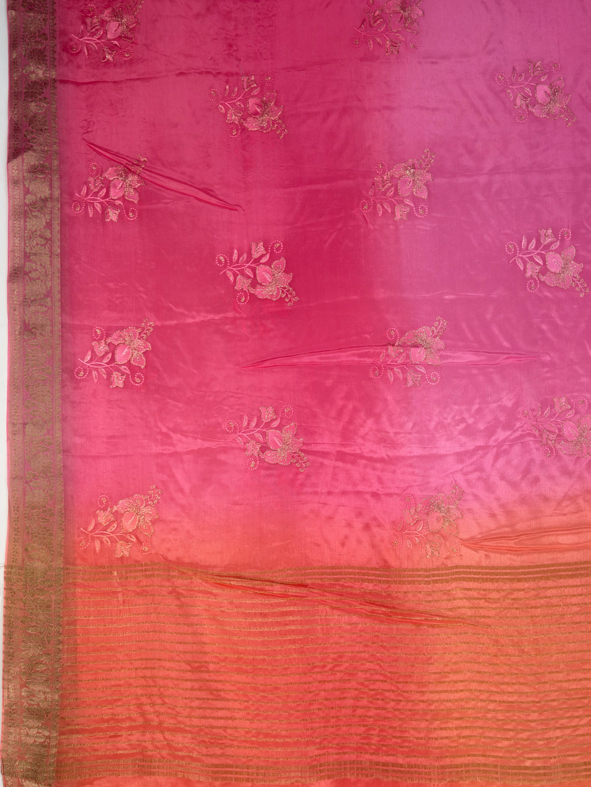 MIMOSA Gajari Jaipur Saree — pallu and zari work detail
