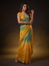 MIMOSA Mustard Jaipur Saree — pose 5 styling detail