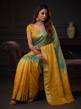 MIMOSA Mustard Jaipur Saree — pose 8 styling detail