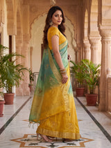 MIMOSA Mustard Jaipur Saree — pose 9 styling detail