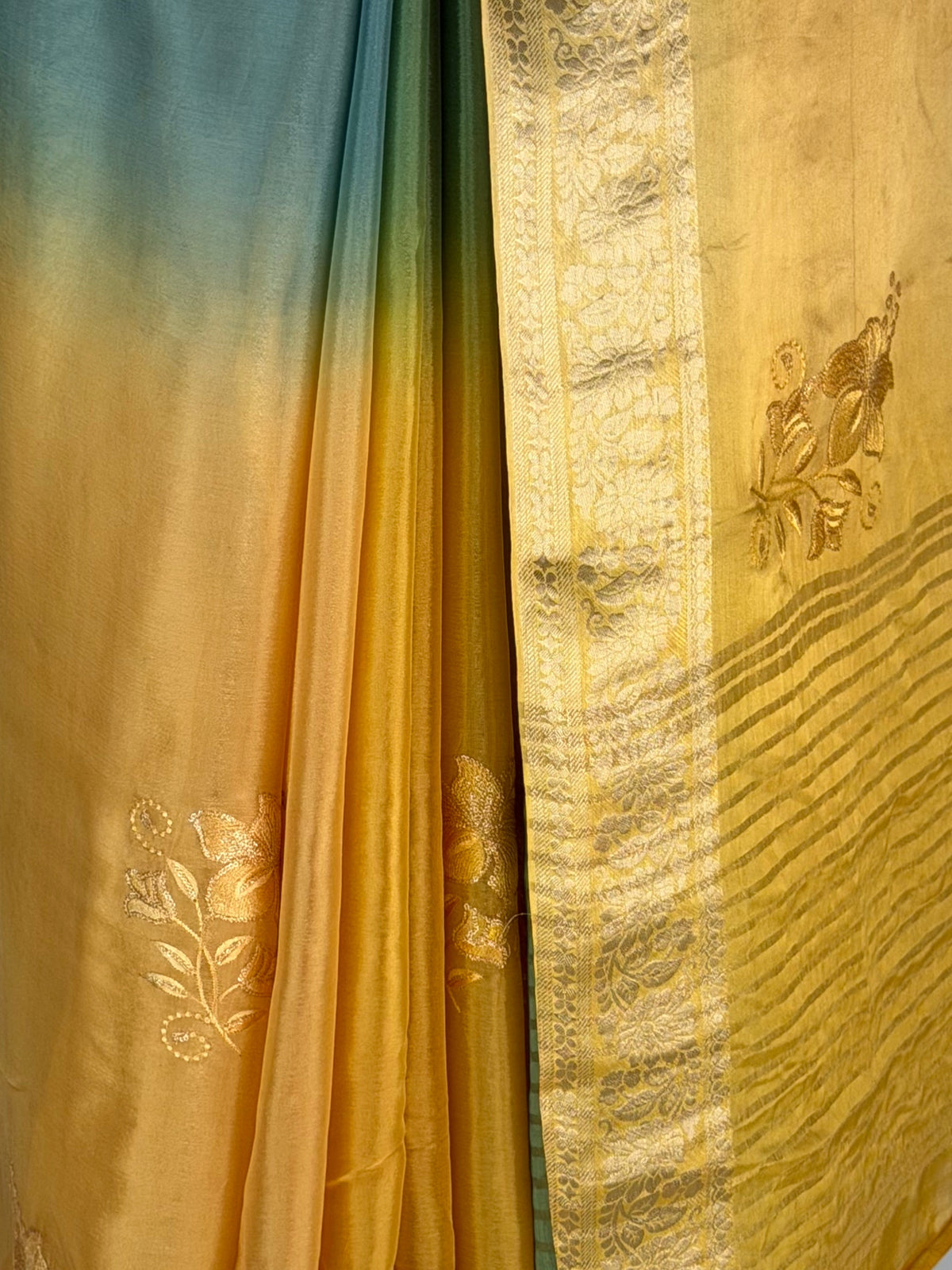 MIMOSA Mustard Jaipur Saree — fleets shot full lifestyle