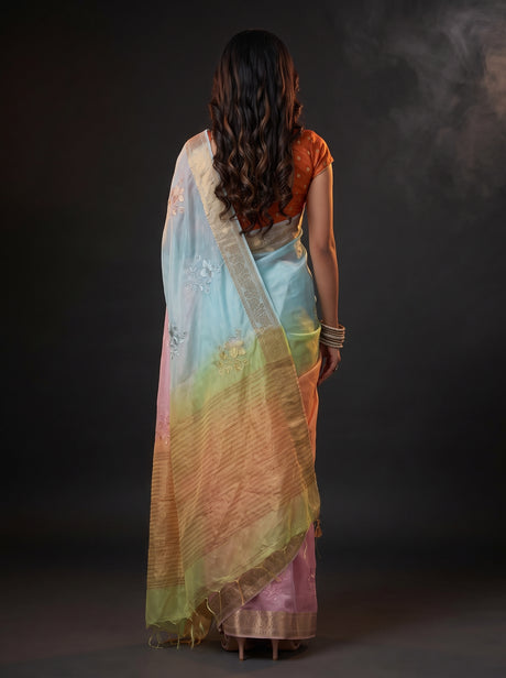 MIMOSA Pink Jaipur Saree — pose 2 styling detail