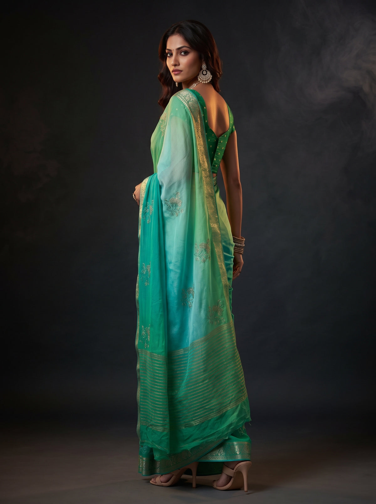 MIMOSA Rama Jaipur Saree — pose 7 styling detail