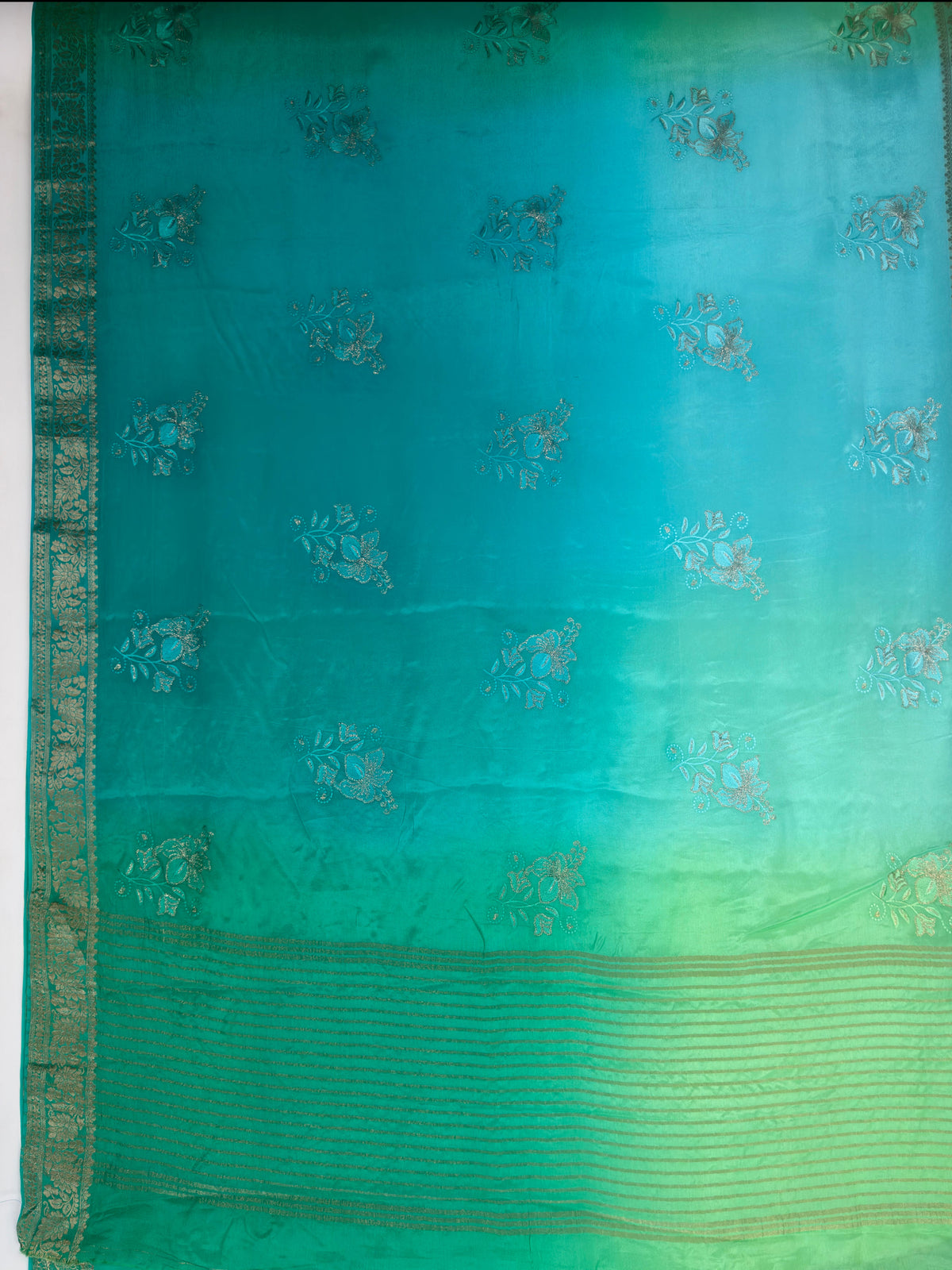 MIMOSA Rama Jaipur Saree — pallu and zari work detail