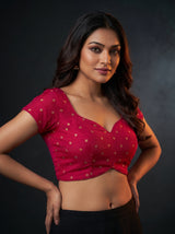 MIMOSA Rani Jaipur Saree — blouse close-up