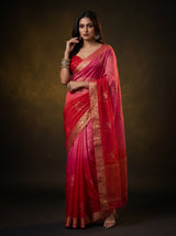 MIMOSA Strawberry Jaipur Saree — pose 5 styling detail