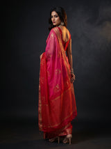 MIMOSA Strawberry Jaipur Saree — pose 7 styling detail