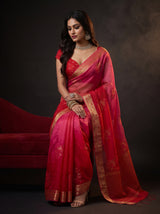 MIMOSA Strawberry Jaipur Saree — pose 8 styling detail