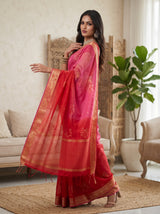 MIMOSA Strawberry Jaipur Saree — pose 9 styling detail