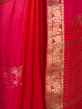 MIMOSA Strawberry Jaipur Saree — fleets shot full lifestyle