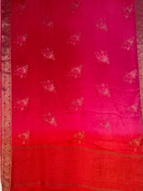 MIMOSA Strawberry Jaipur Saree — pallu and zari work detail