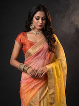 MIMOSA Yellow Jaipur Saree — pose 10 styling detail