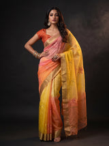 MIMOSA Yellow Jaipur Saree — pose 4 styling detail