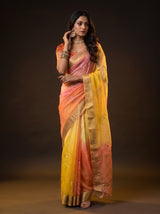 MIMOSA Yellow Jaipur Saree — pose 5 styling detail