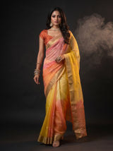 MIMOSA Yellow Jaipur Saree — pose 6 styling detail