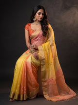 MIMOSA Yellow Jaipur Saree — pose 8 styling detail