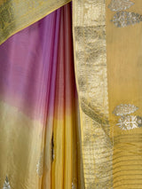MIMOSA Gold Jaipur Pure Viscose Chiffon Saree — fleets shot full lifestyle
