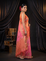 MIMOSA Gajari Jaipur Pure Viscose Chiffon Saree — pose 5 styling detail