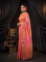 MIMOSA Gajari Jaipur Pure Viscose Chiffon Saree — pose 7 styling detail