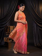 MIMOSA Gajari Jaipur Pure Viscose Chiffon Saree — pose 9 styling detail