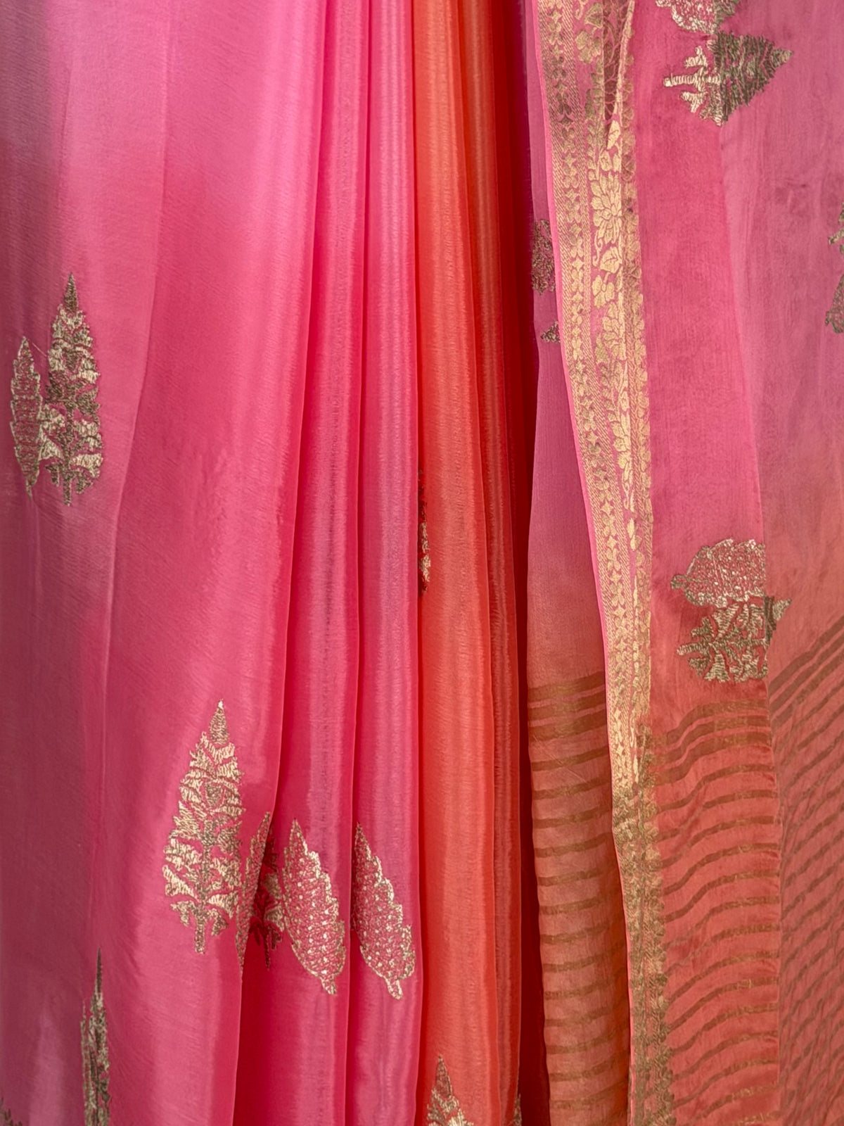 MIMOSA Gajari Jaipur Pure Viscose Chiffon Saree — fleets shot full lifestyle