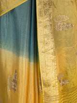 MIMOSA Mustard Jaipur Pure Viscose Chiffon Saree — fleets shot full lifestyle
