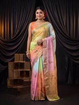 MIMOSA Pink Jaipur Pure Viscose Chiffon Saree — AI Model lifestyle