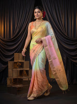 MIMOSA Pink Jaipur Pure Viscose Chiffon Saree — pose 6 styling detail