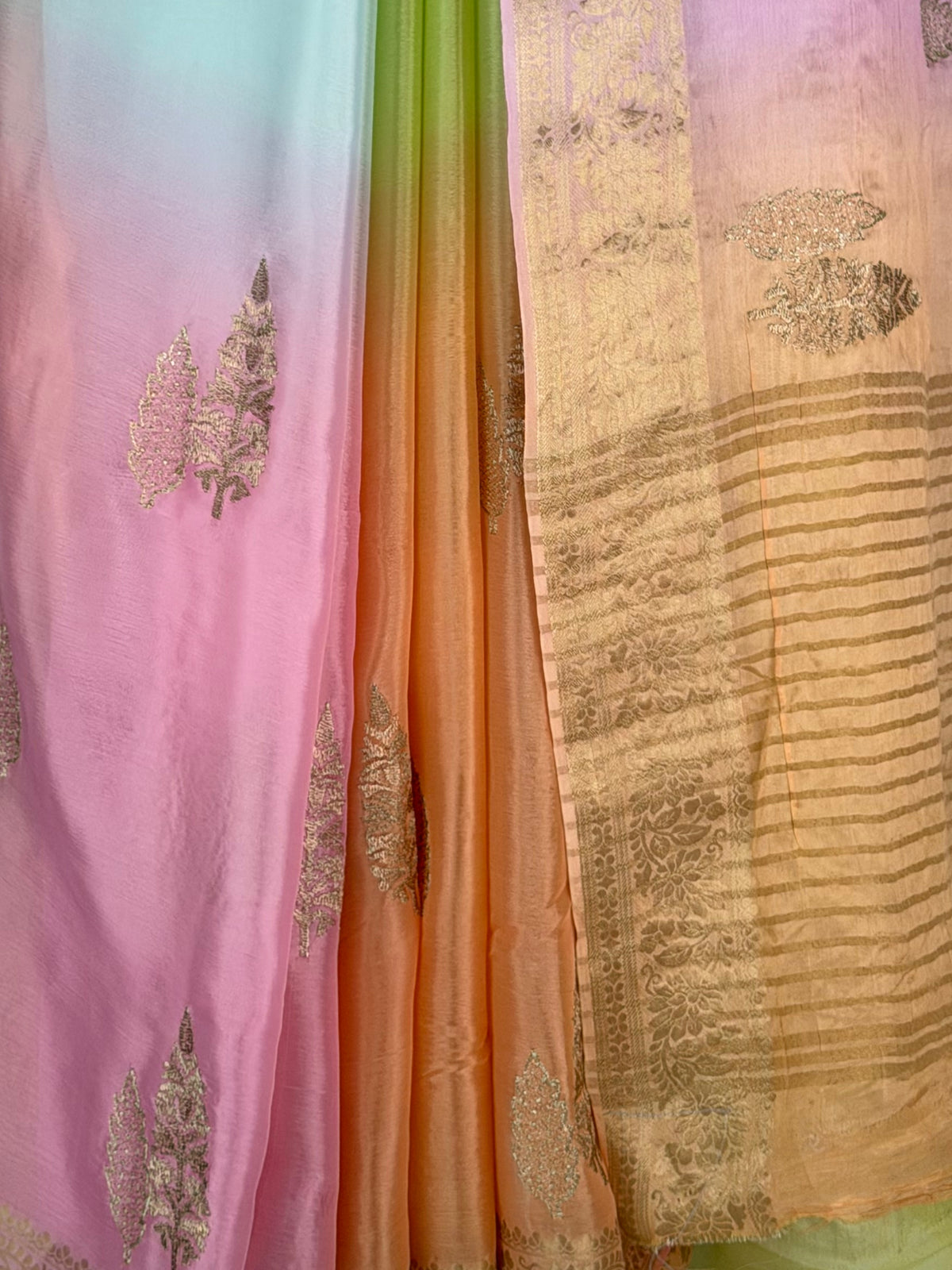 MIMOSA Pink Jaipur Pure Viscose Chiffon Saree — fleets shot full lifestyle